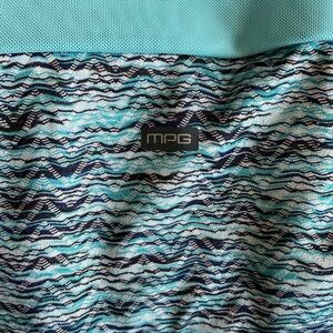 MPG Teal, White, Black and Navy Wave-Print Active Dress